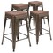 Flash Furniture 24" High Metal Indoor Counter Stool, Gray, PK4 4-ET-31320W-24-GN-R-GG - alternate 5